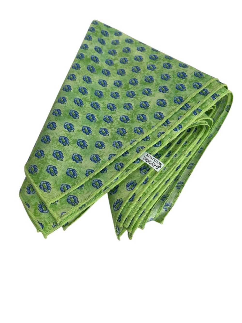 French Provencal purchased in Paris blue green 6 cotton Block Print napkins NEW